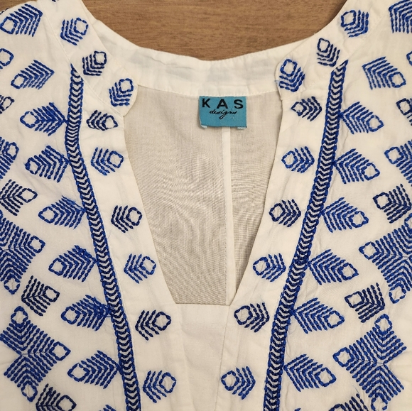 ⚪️ KAS Designs Embroidered Blouse with Tassels Size M - Picture 13 of 16
